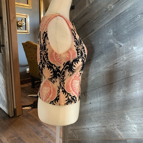 Trina Turk Sleeveless Top Damask Tank - Picture 7 of 13